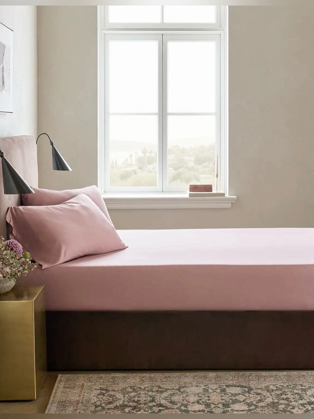 QUINCE BAMBOO FITTED SHEET SET 3 PIECE FIG QUEEN  Soft & Cooling! NWT